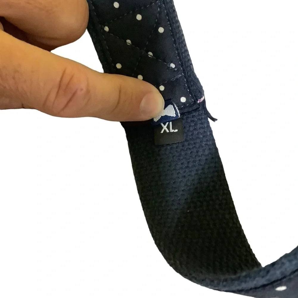 Men’s Navy Blue White Polka Dot Belt Size 40-42 - Picture 3 of 7